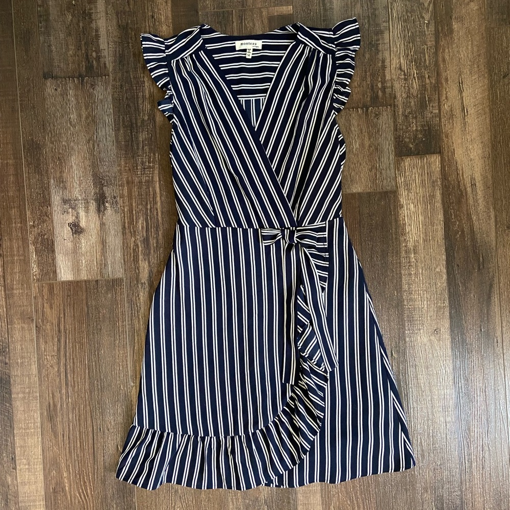Monteau | Navy | Wrap Dress | Size Medium